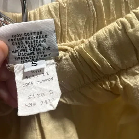 CP SHADES Light Mustard Yellow Rayon & Cotton 2-Piece Set, Size S
